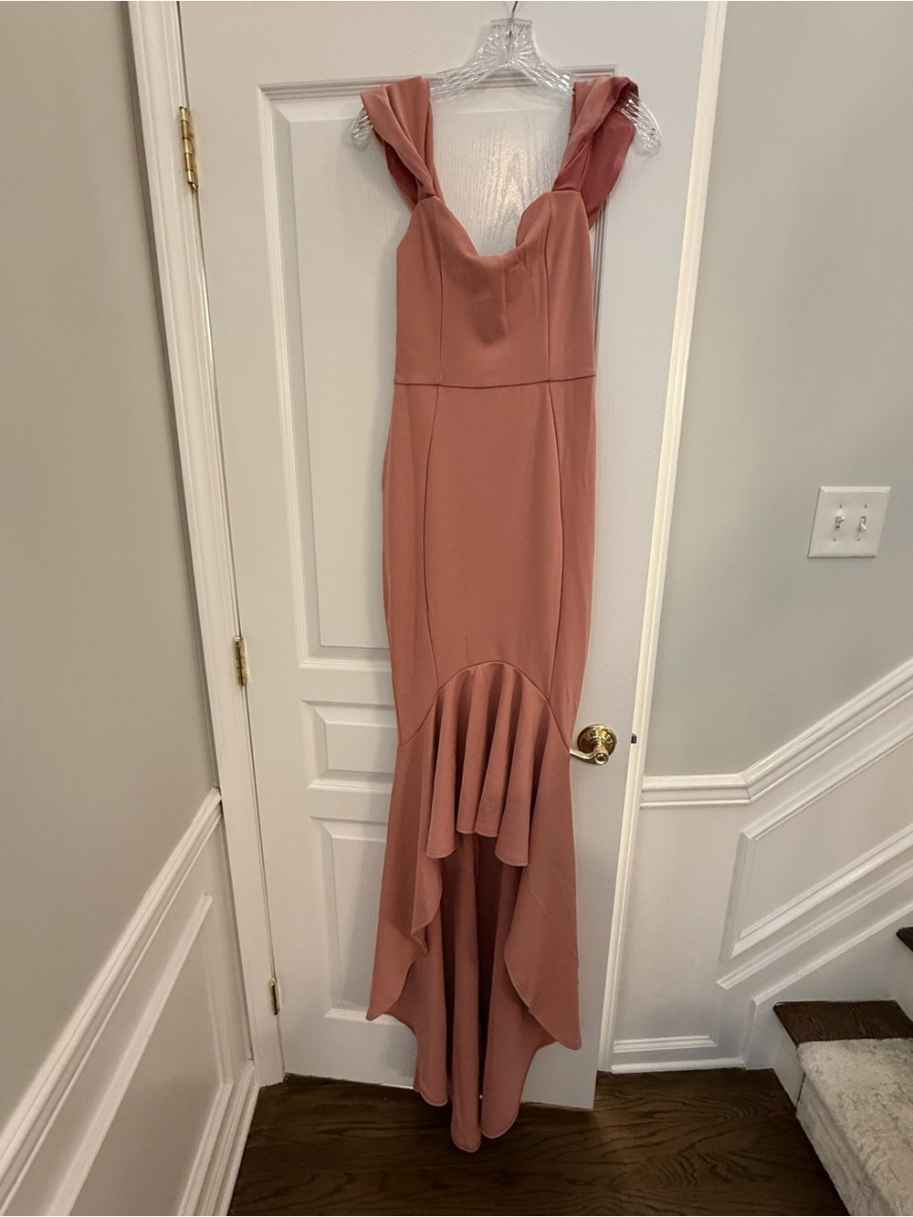 Club L London Dusty Rose High-Low Mermaid Gown